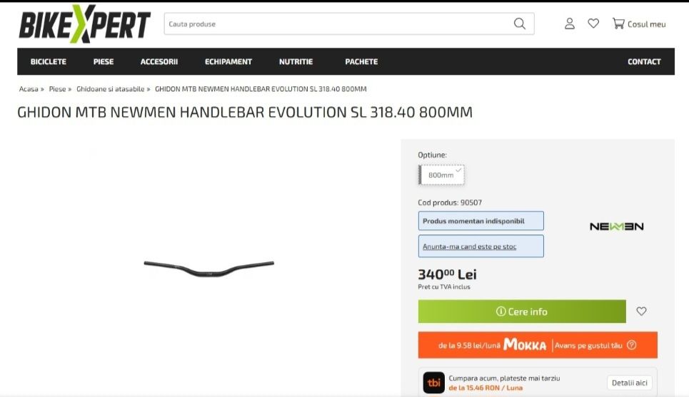 Ghidon aluminiu Newmen Elolution SL 318.40 -Lungime 800mm !!