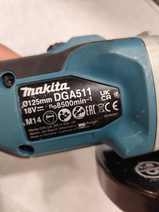 Безчетков акумулаторен ъглошлайф Макита Makita DGA511 като нов регулир