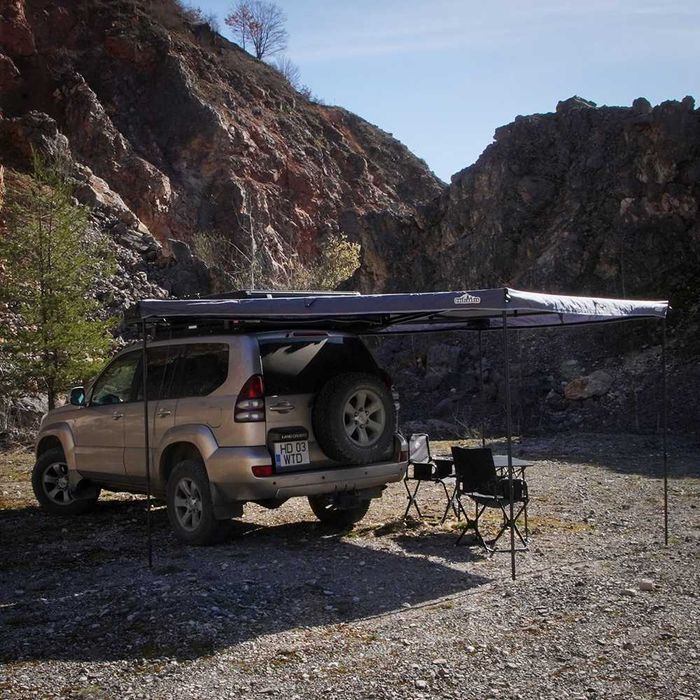 Marchiza auto Overlander 270 de grade, Husă PVC - Off Road, Camping 2.5 METRI cu LED - stanga sau dreapta