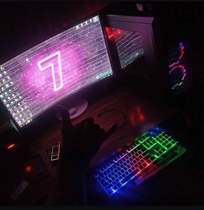 Gaming PC + 32" Curved Samsung | GTA 5 | CS2 | RGB | 2TB    Игровой ПК
