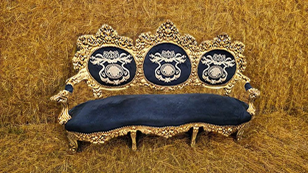 Стилна барокова мека мебел Триместно канапе + 4 фотьойла