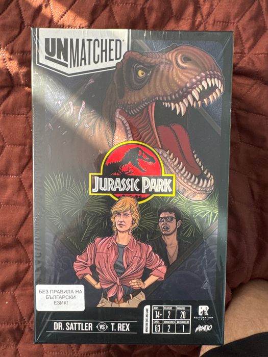 Настолна игра - Unmatched Jurassic Park - Dr. Sattler vs T.Rex