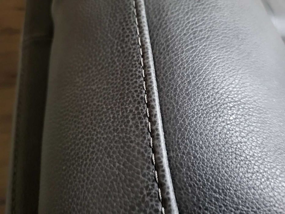 Сив кожен диван двойка