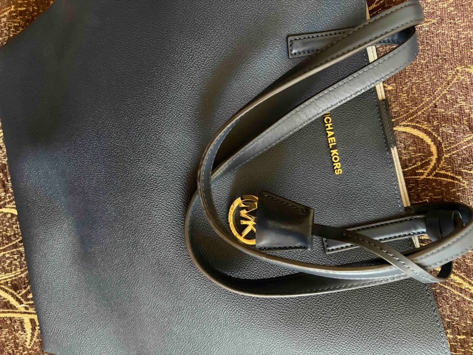 Geanta tote, Michael Kors, Piele naturala, Albastru inchis
