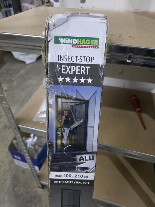 Plasa de insecte cu rama de aluminiu pentru usa de balcon 100x210 cm Windhager EXPERT