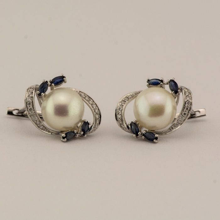 Cercei din aur alb 18k, 8,16 grame cod 8474