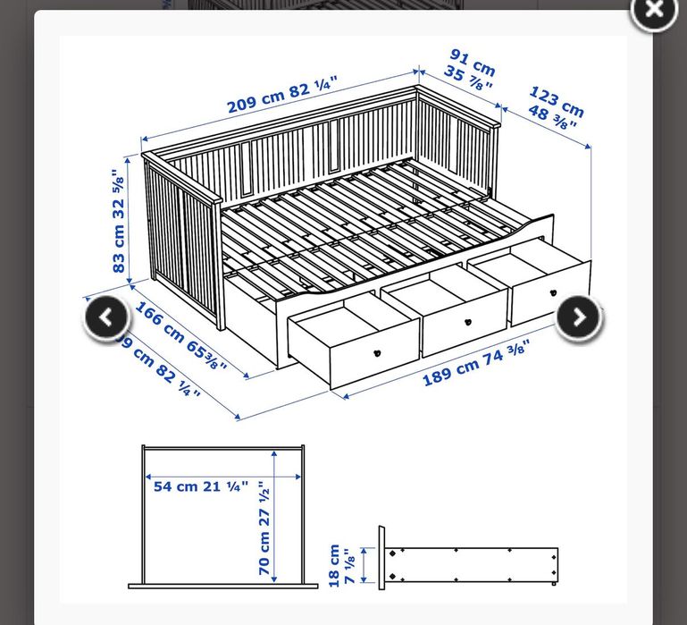 Кровать Икеа Хемнэс