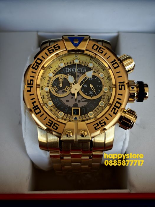 INVICTA Foxhound full metal Gold 57 mm, Инвикта нов ръчен часовник
