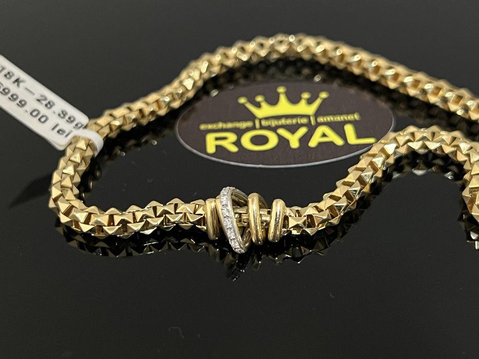 Bijuteria Royal CB : Colier damă aur 18K 28,39gr Diamante naturale