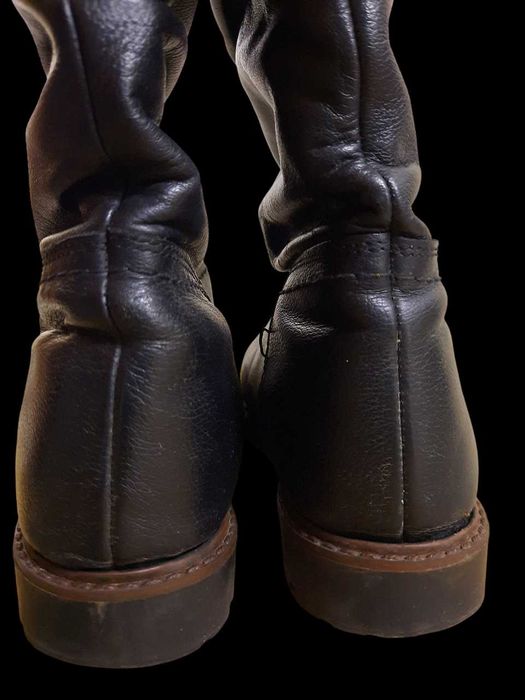 Високи ботуши от естествена кожа с мека подплата