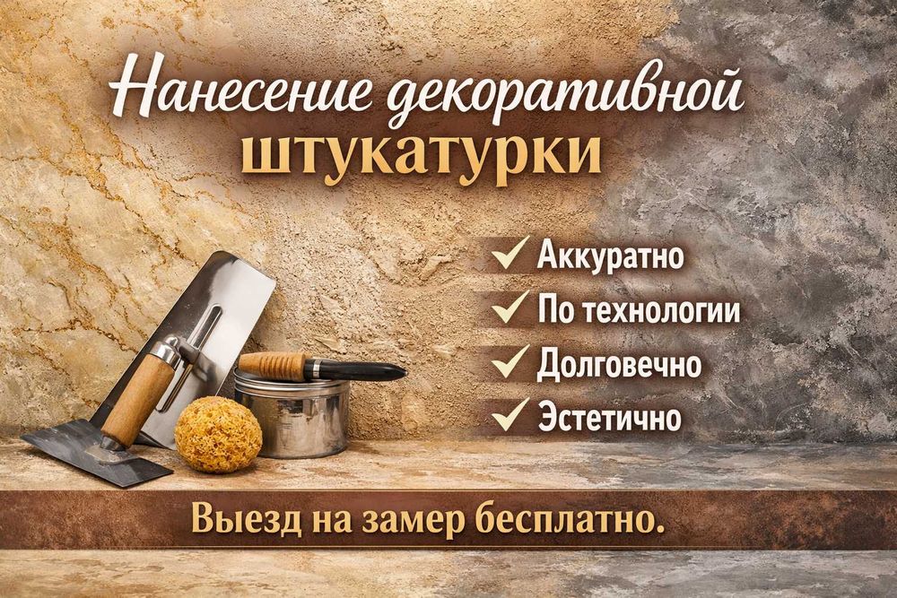 Декоративная штукатурка. Красивые стены под ключ. Аккуратная работа