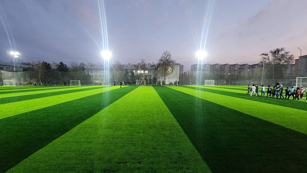 Стадион размер 51х96. Можно разделить на 4 и на 2 части.