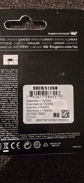 Kingston microSDXC 512GB A1/UHS-I/V30 SDCR/512GB