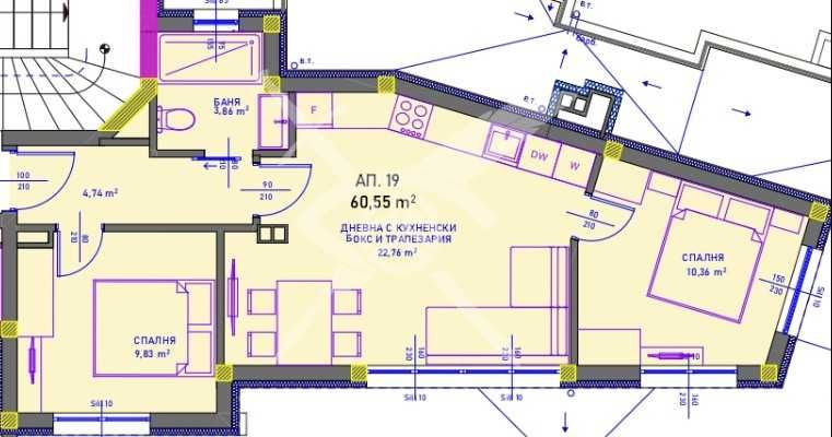 Тристаен апартамент в Сарафово 620 - 19857 - 2