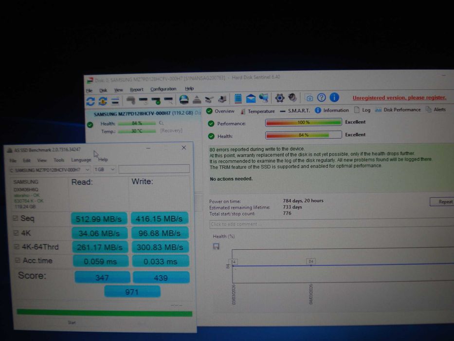 SSD Samsung 128gb sata 6gb/s 2.5" testat