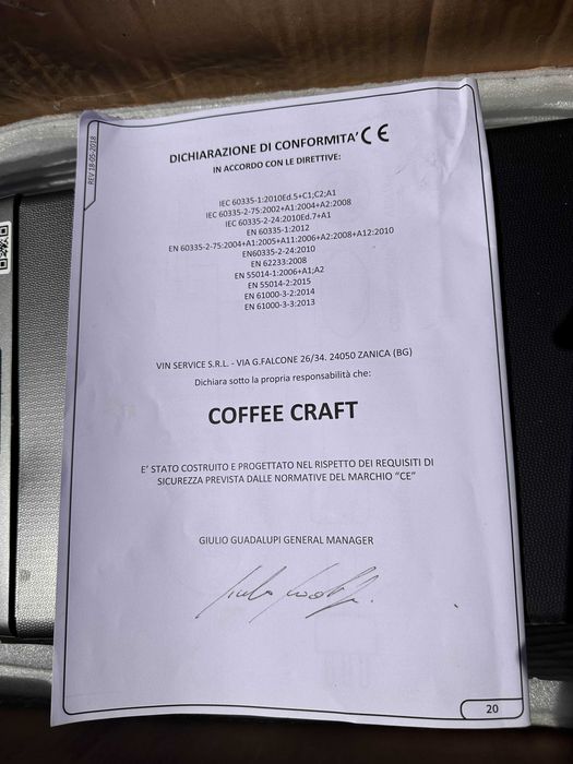 Masina De Cafea Cold Brew Vinservice Coffee Craft Originala