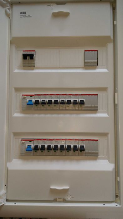 Tablou electric echipat ABB, noi, pe COMANDA, AFDD RCBO, RCCB, SPD