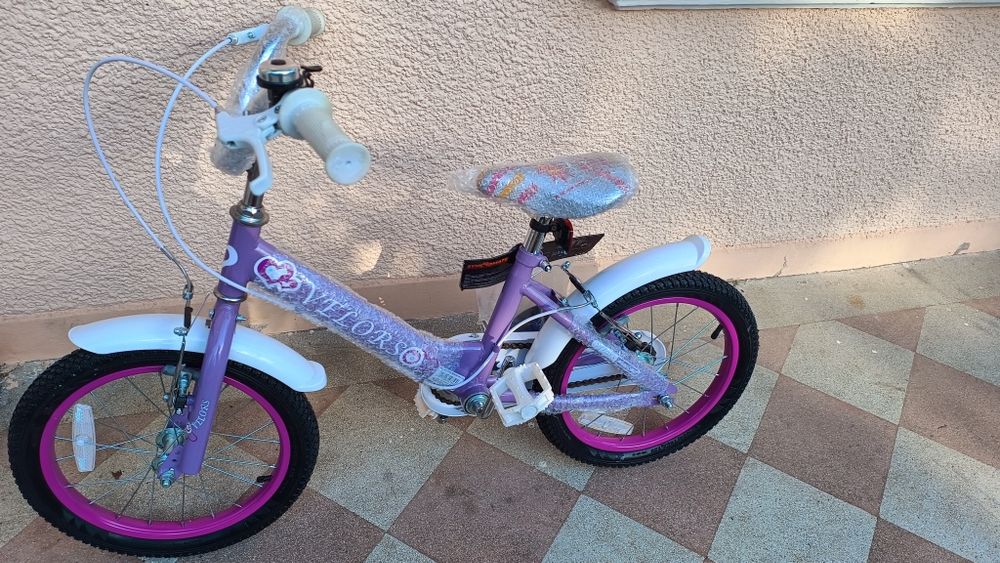 Bicicleta/ copii /bicicleta copii/roți 16"/ Roti 16" inch/ 4-9ani/  85-120 cm inaltime / Fetite /Baieti / Copii  /Roti ajutătoare/ roz/ mov/ albastru
