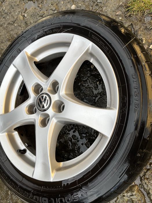 Set jante aliaj originale vw golf 6 cu anvelope de vară