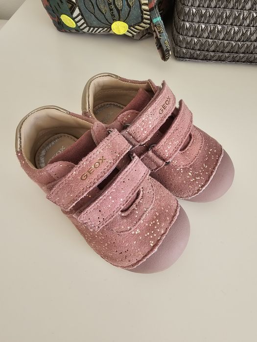Бебешки обувки GEOX Tutim в розов цвят, естествена кожа, 2