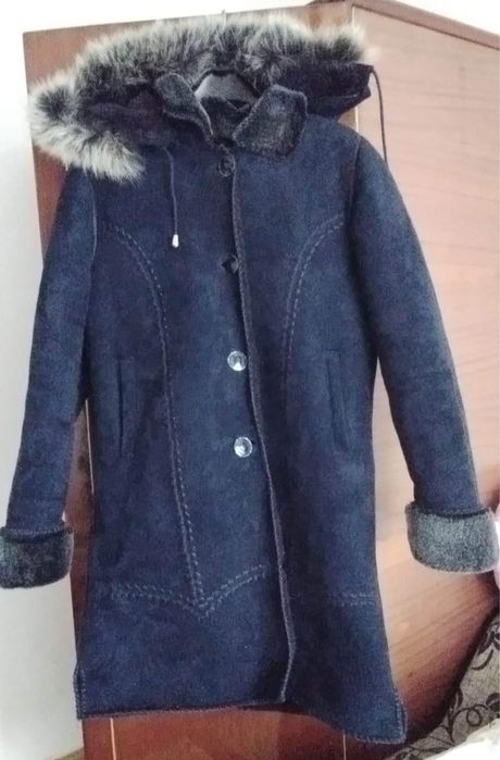 Cojoc damă-cu glugă detașabilă -bleumarin- 4 XL