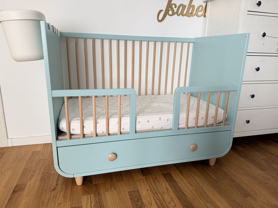 Patut toddler/bebe + saltea + cos depozitare