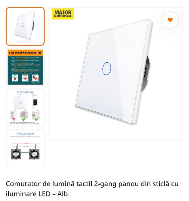 Vand intrerupatoare touch, wifi si prize de sticla