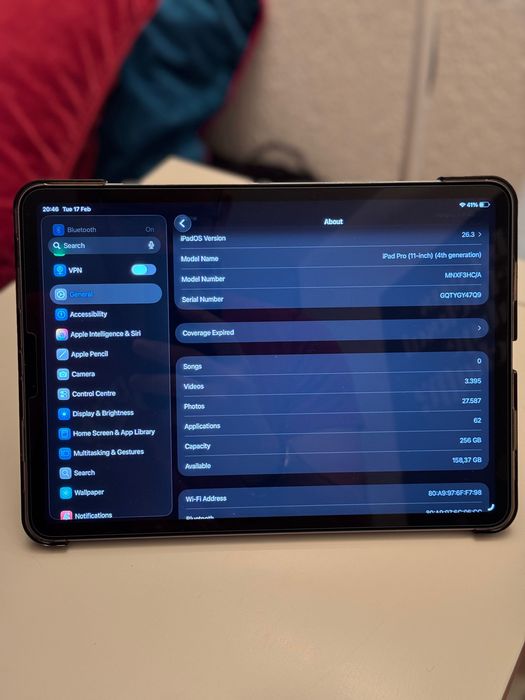 iPad Pro 11, 256gb, space gray + pencil + husa