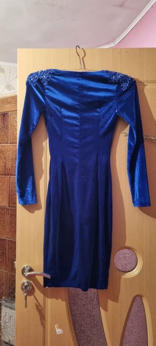Rochie catifea albastra