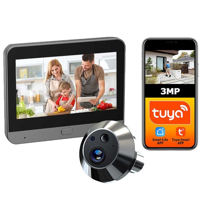 TUYA RH-PD10 5000 мАч WiFi глазок, дверной домофон 3MP HD