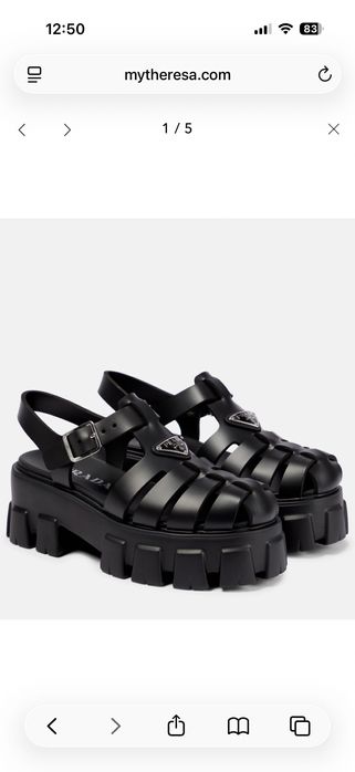Черни сандали Prada