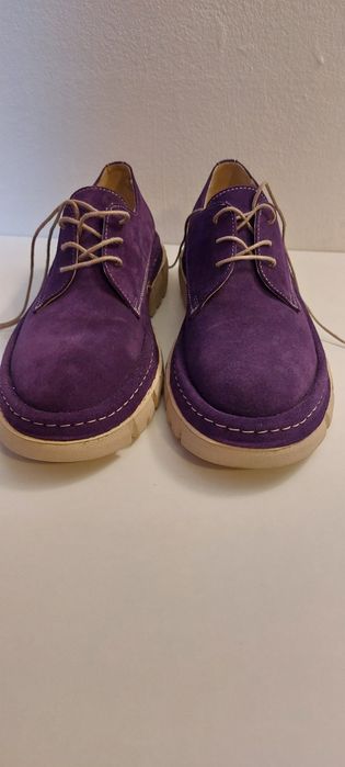 Pantofi casual noi piele intoarsa 36 mov