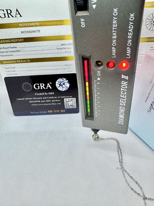 Сребърно колие с мойсанит (Диамант) 1 карат