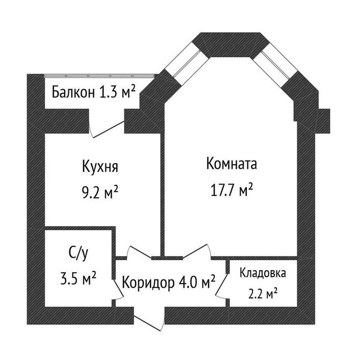 мкр Юбилейный, 1-комнатная