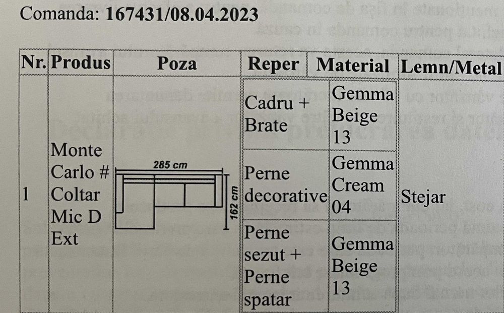 Coltar extensibil stofa rezistenta cu 3 locuri, Monte Carlo, 285x162