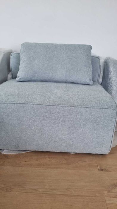 Нов ъглов модулен диван/мека мебел в небесно син цвят