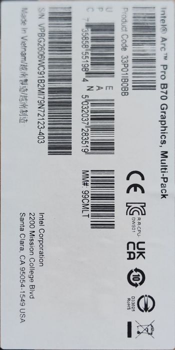 Intel® Arc™ Pro B70 Graphics 32gb