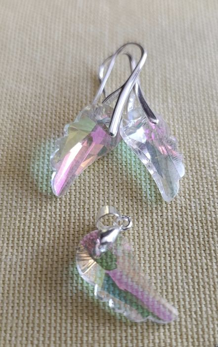 Обици и висулка ""Ангелски криле"