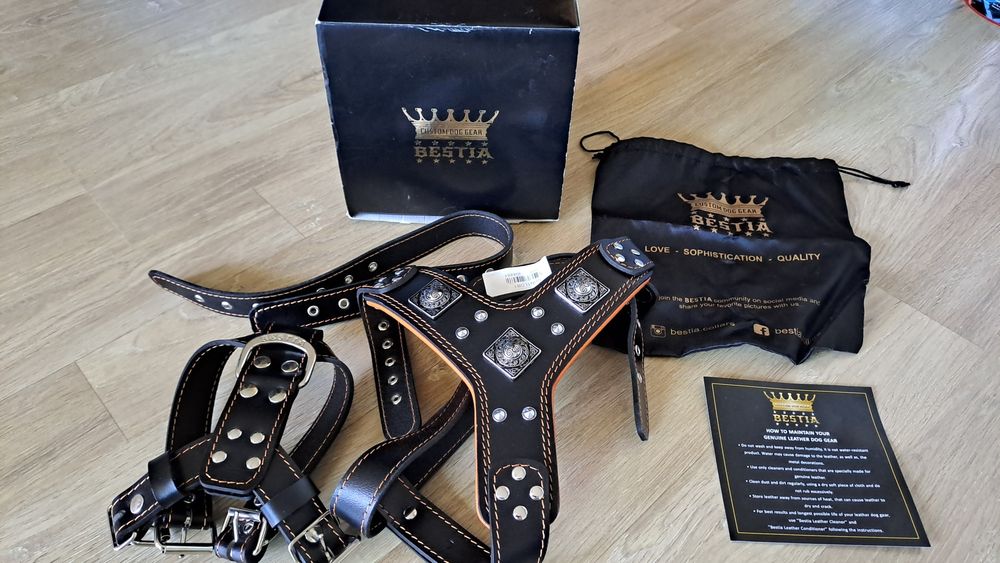 Нагръдник за кучета Bestia - естествена кожа