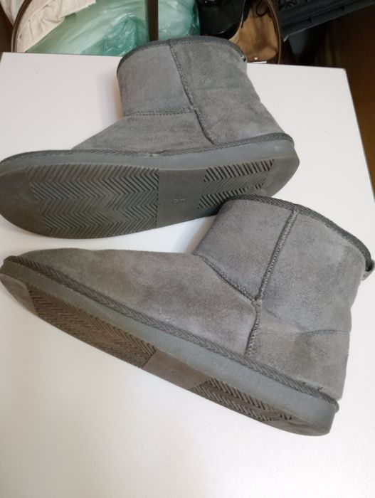 Сиви ботуши велур с вълна отвътре н.37
