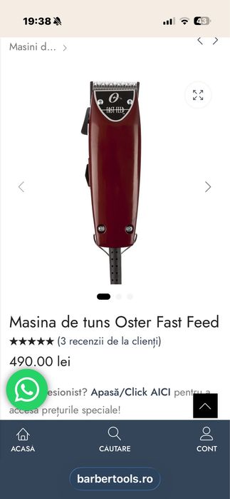 Masina de tuns Oster The Quiet Fast Feed Limited Editon Made in USA ORIGINALA adusa personal de acolo NOUA SIGILATA nefolosita tot ce contine cutia