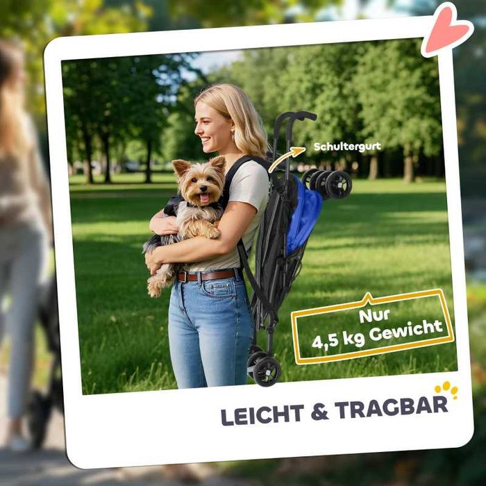 PawHut Количка за домашни любимци, 76Д x 44Ш x 103В см