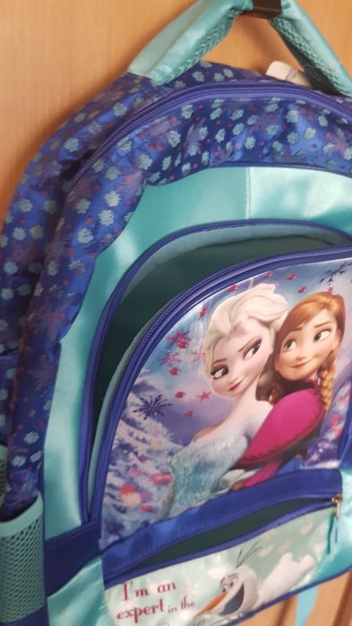 Ghiozdan roz + Ghiozdan Anna si Elsa, Frozen, 34 cm, nou cu eticheta.