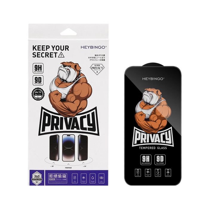 Folie Privacy iPhone 13 PRO HEYBINGO, din Sticla Securizata Duritate 9H, Nu Lasa Amprente