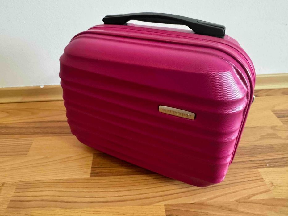 Geantă de călătorie pentru cosmetice din ABS, fucsia