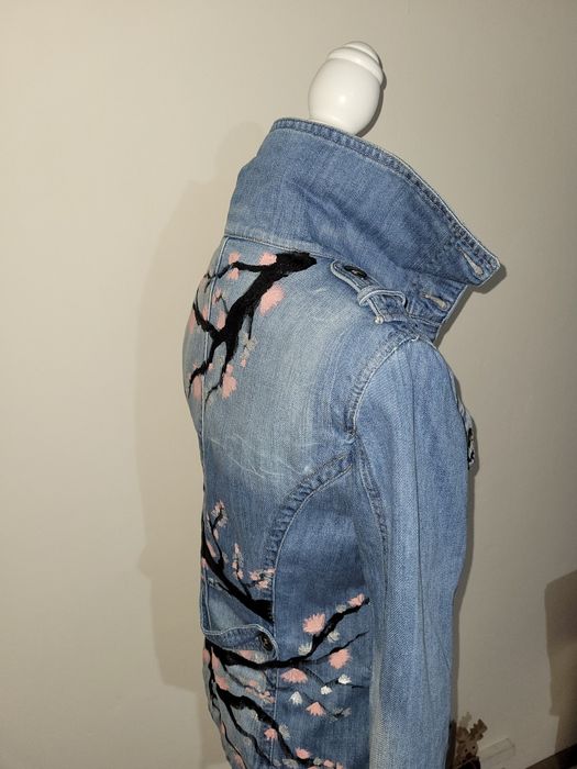 Geaca blugi pictata manual