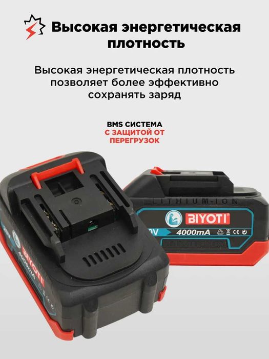 Аккумулятор Biyoti BYT-BA400 | 20 В | 4.0 А·ч | Li-ion | ART 2190