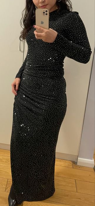 Платье макси вечернее со стразами
