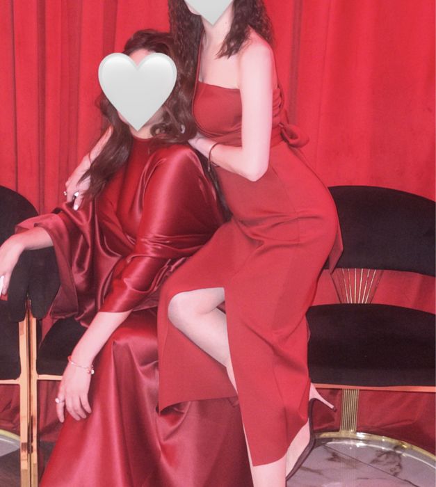 Шикарное красное платье, xs-s