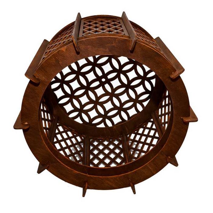 Lustra din lemn, handmade, maro, 35 cm